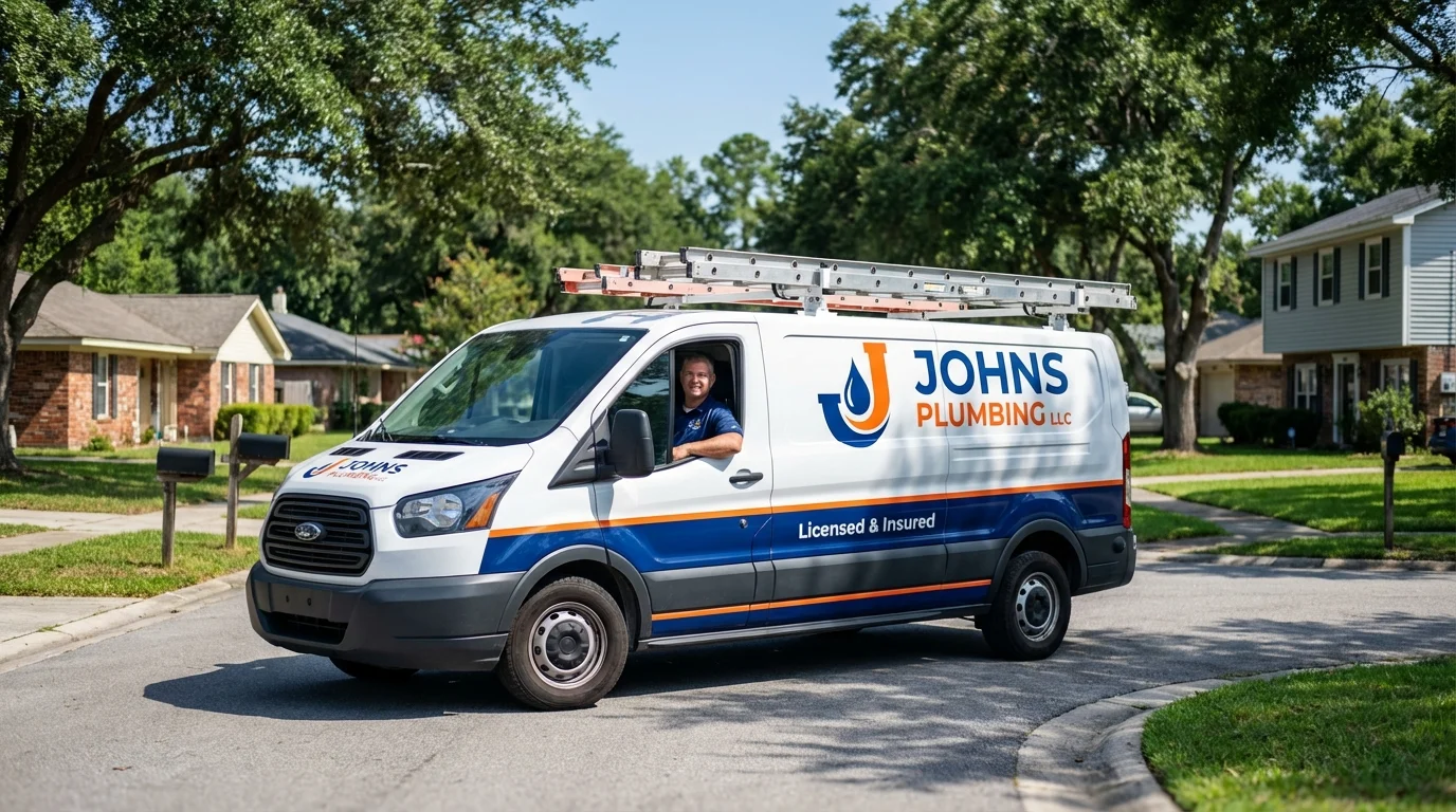 Johns Plumbing LLC service van in Rancho Palos Verdes, CA