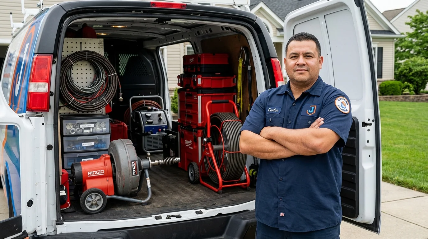 Professional drain cleaning equipment and Johns Plumbing LLC plumber in Rancho Palos Verdes