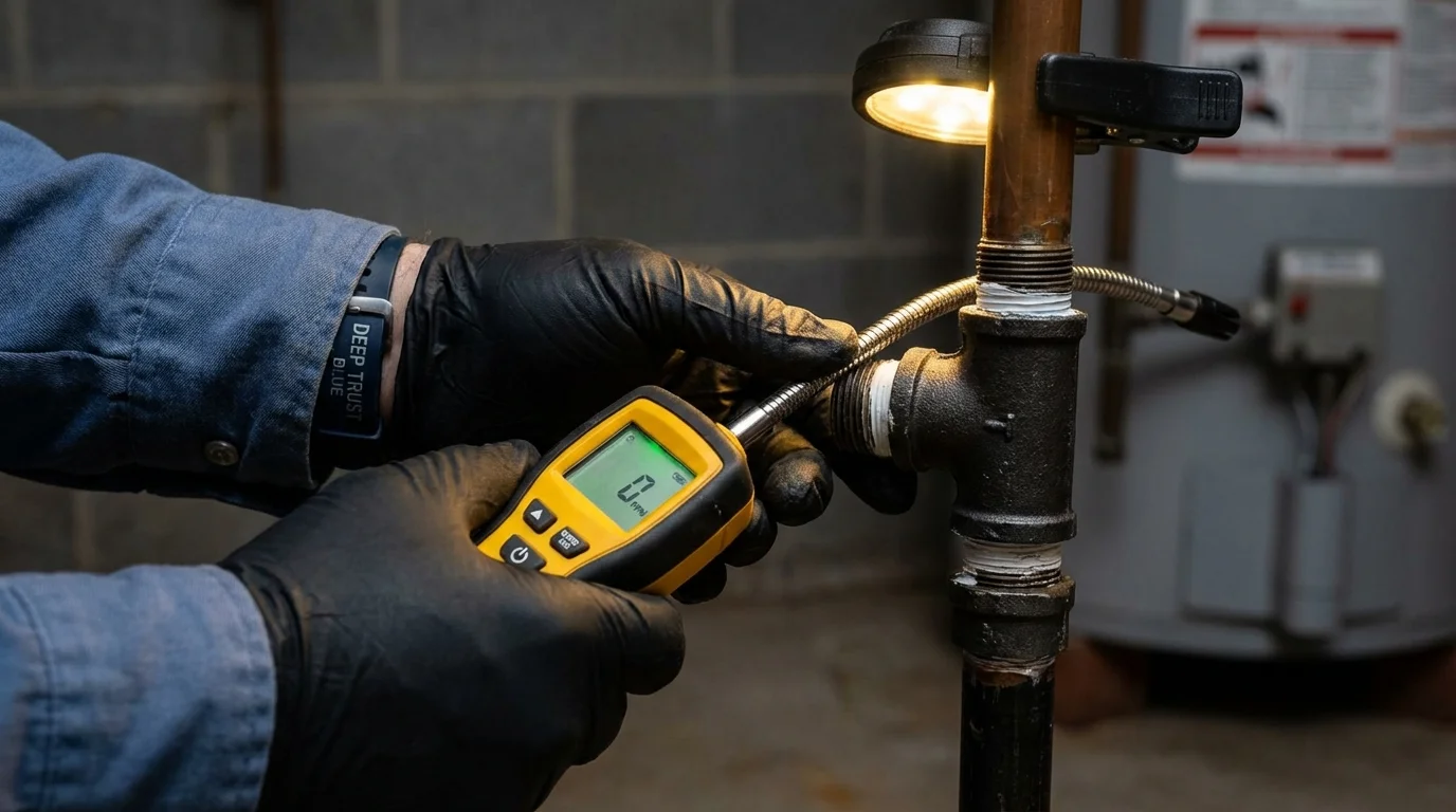 Gas leak detection with electronic sniffer by Johns Plumbing LLC in Rancho Palos Verdes