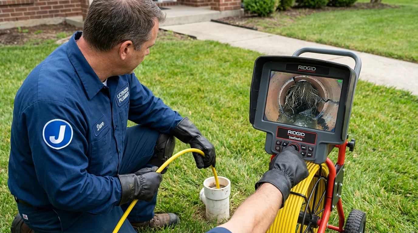 Sewer camera inspection being performed by Johns Plumbing LLC in Rancho Palos Verdes